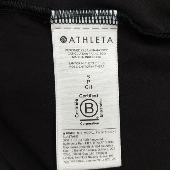 Athleta Santorini Thera Dress Womens Small Black Lightweight Athleisure Travel - Picture 9 of 11